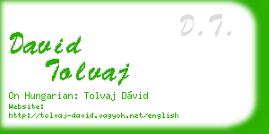 david tolvaj business card